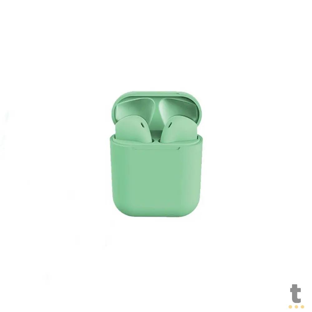 Fone De Ouvido Bluetooth C/ Estojo de Carregamento aGold BT 5.0 Verde - FN-12 Truedata